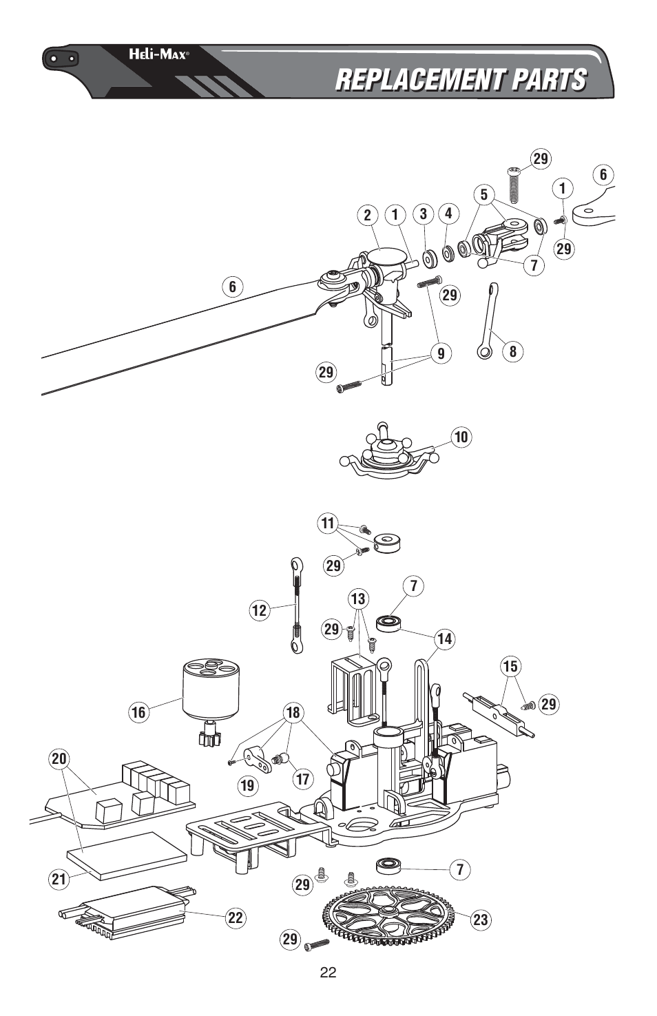 Replacement parts | Heli-Max HMXE0828 User Manual | Page 22 / 28