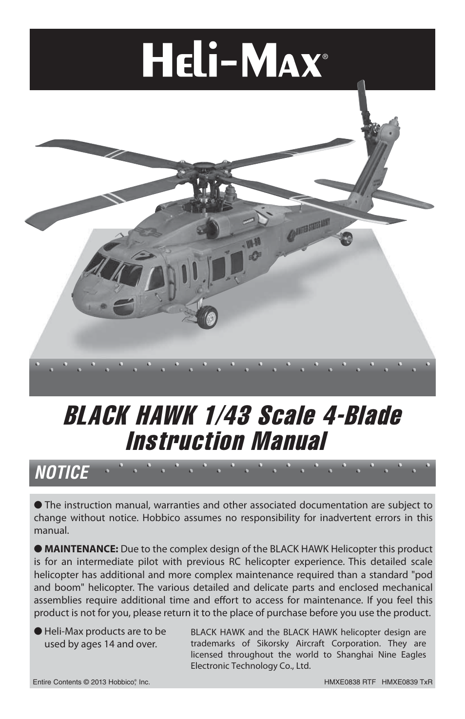 Heli-Max HMXE0839 User Manual | 20 pages