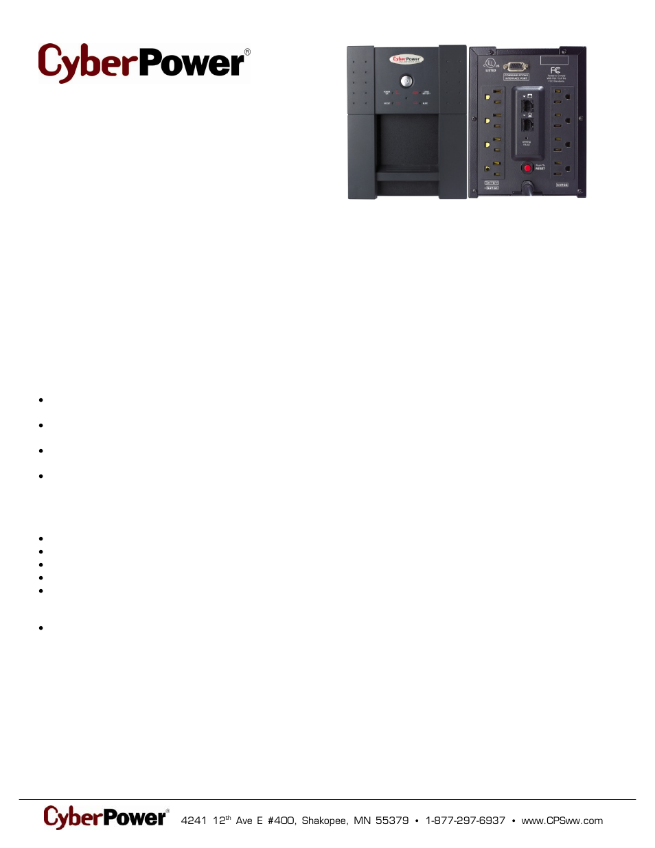 CyberPower Systems 649532712502 User Manual | 2 pages