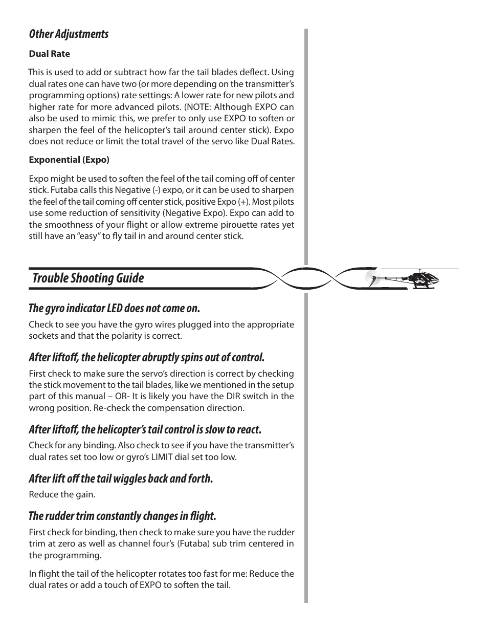 Trouble shooting guide | Heli-Max HMXM1015 User Manual | Page 12 / 15