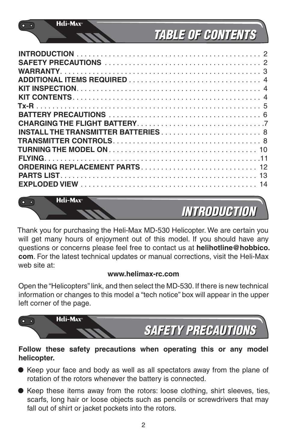 Heli-Max HMXE0814 User Manual | Page 2 / 16