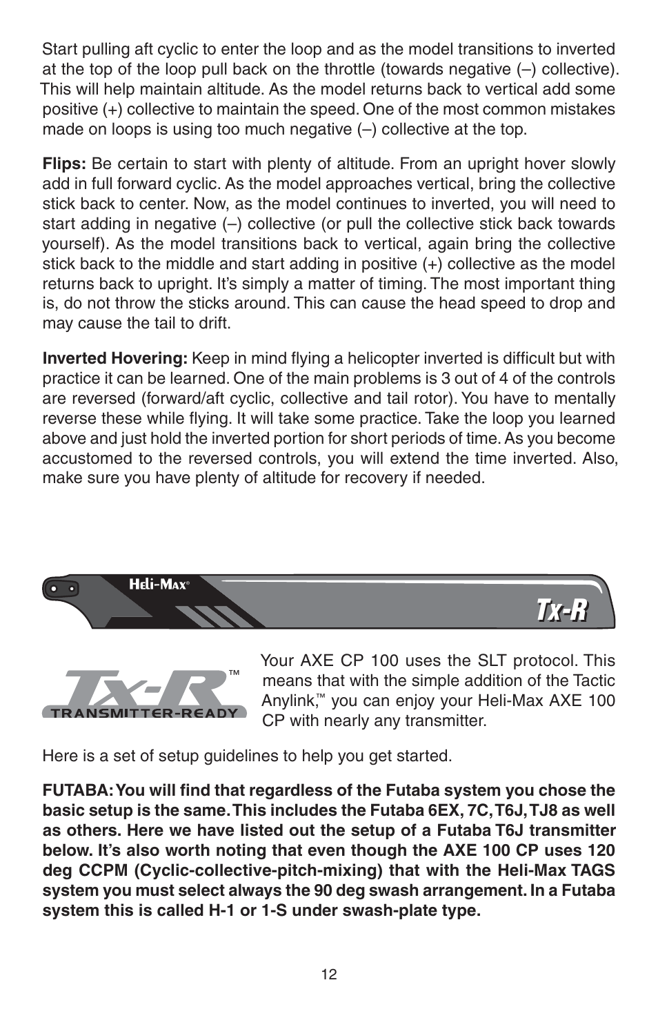 Tx-r | Heli-Max HMXE0821 User Manual | Page 12 / 24