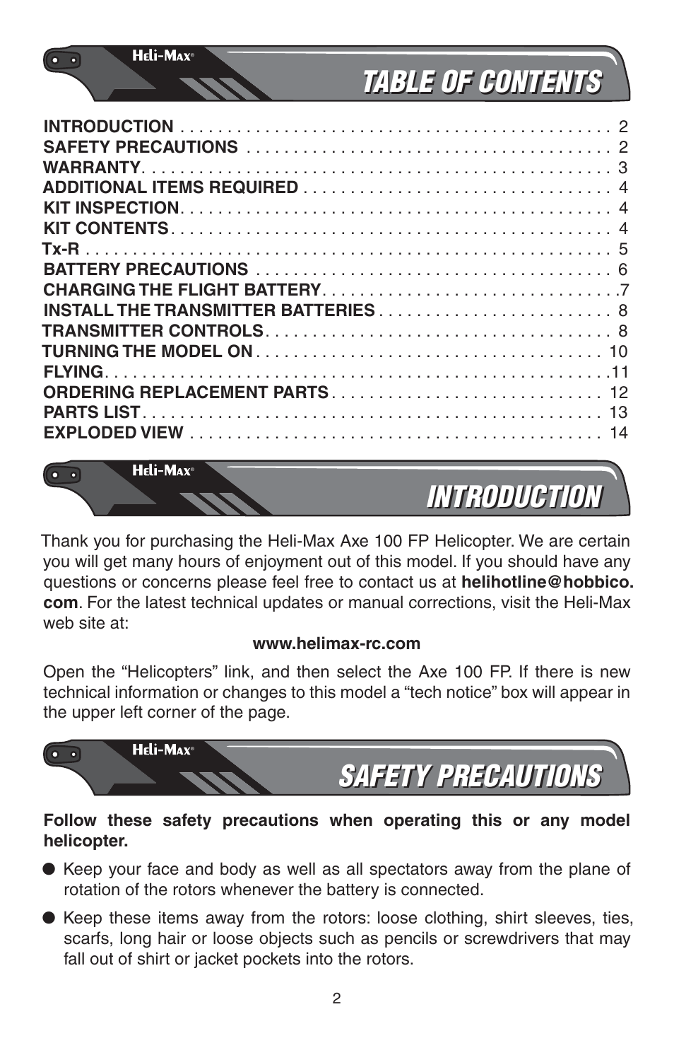 Heli-Max HMXE0816 User Manual | Page 2 / 16
