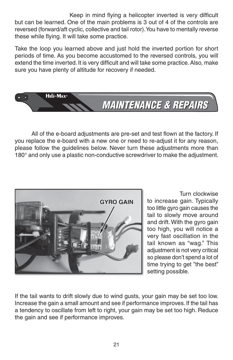Maintenance & repairs | Heli-Max HMXE0810 User Manual | Page 21 / 36