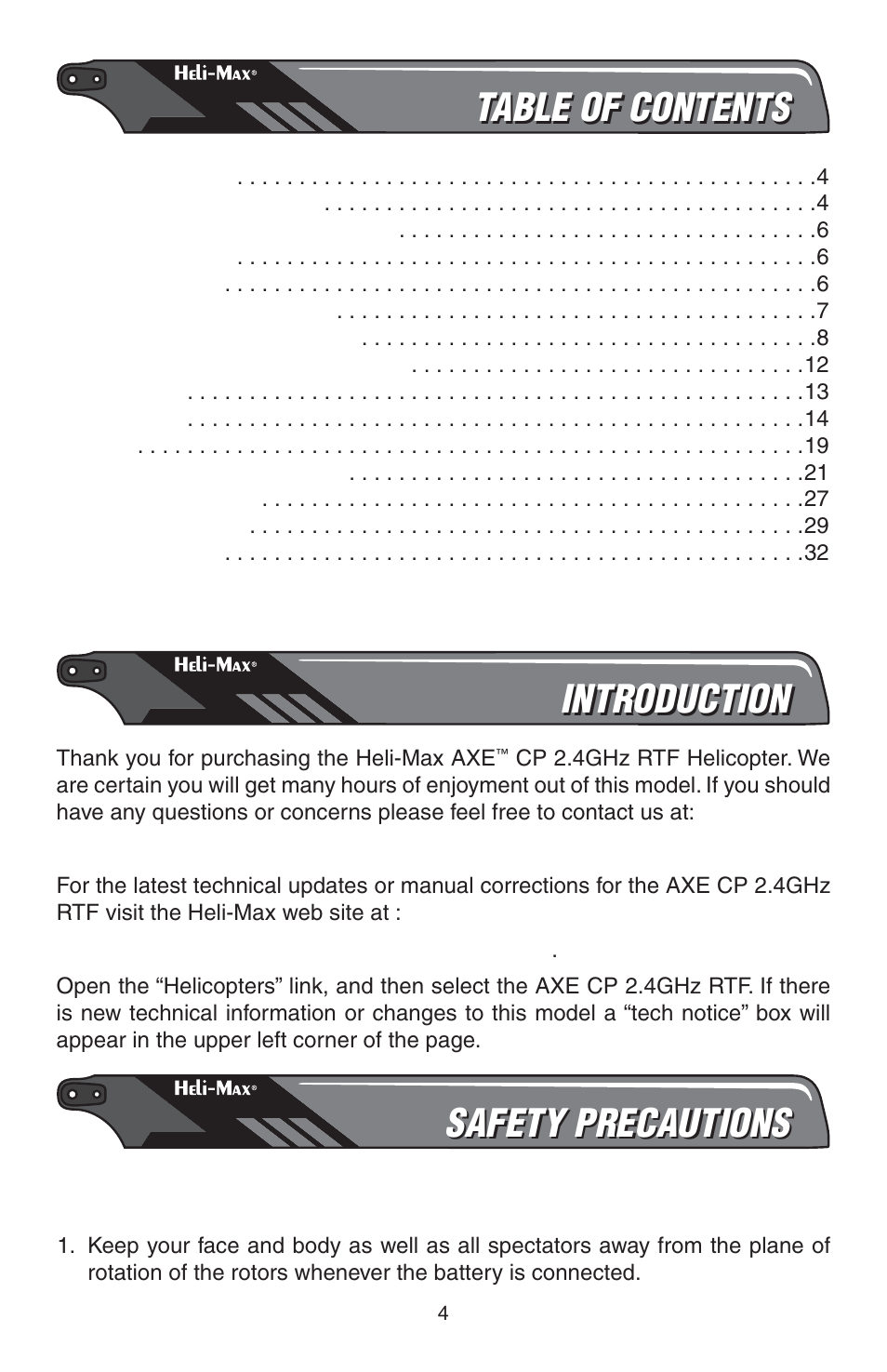 Heli-Max HMXE0810 User Manual | Page 4 / 36