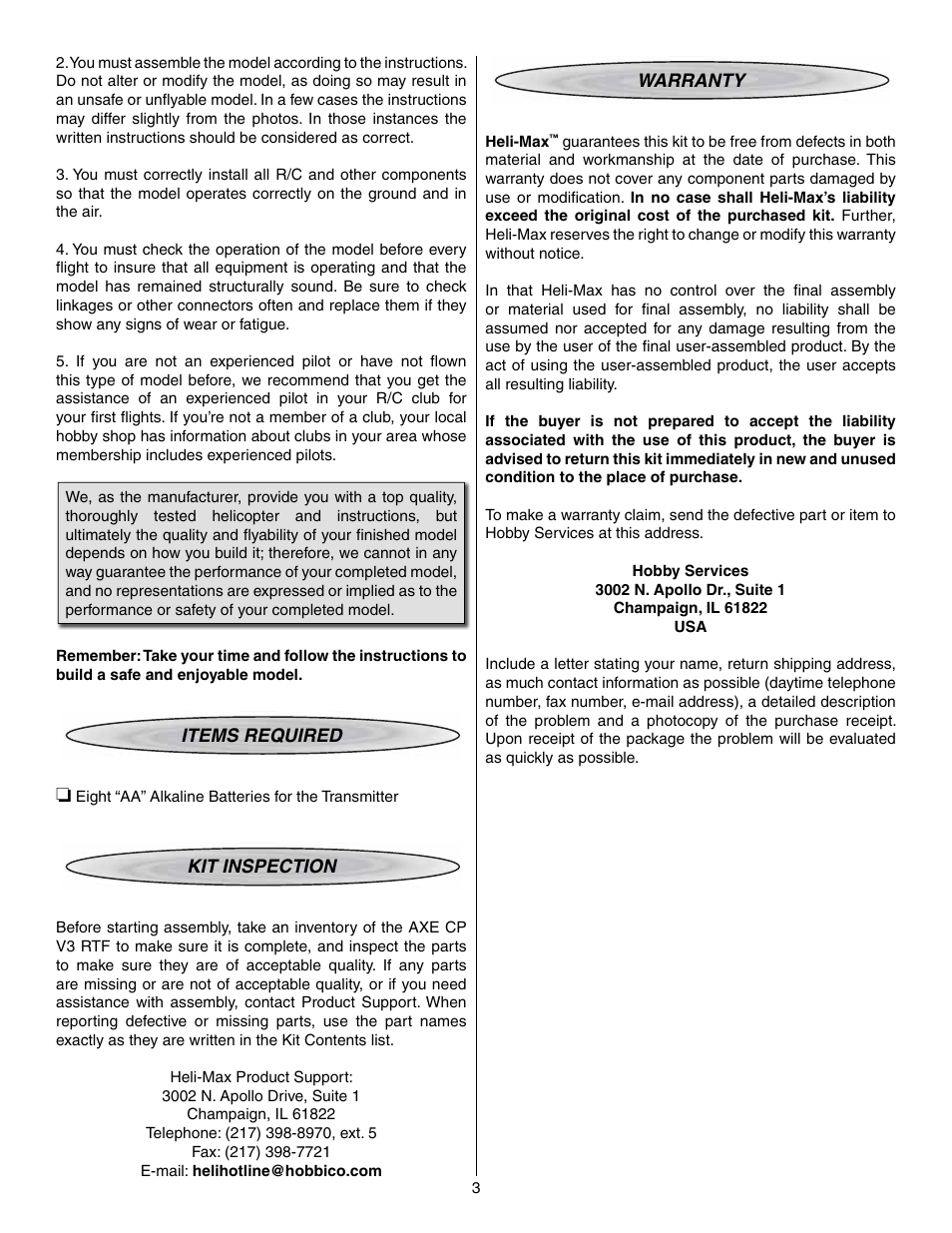 Heli-Max HMXE07 User Manual | Page 3 / 24