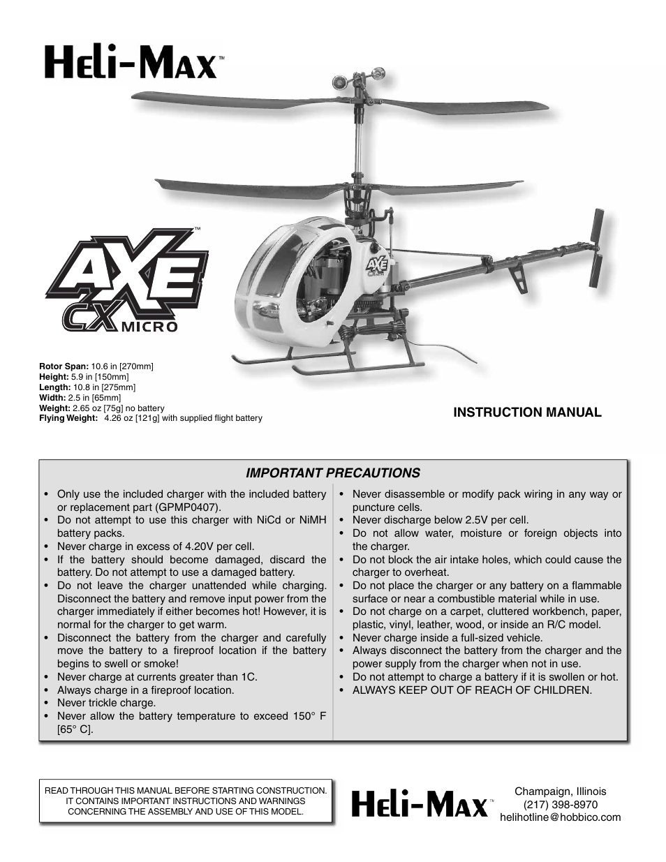 Heli-Max HMXE09 User Manual | 12 pages