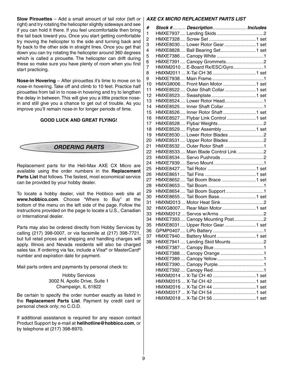 Heli-Max HMXE09 User Manual | Page 9 / 12