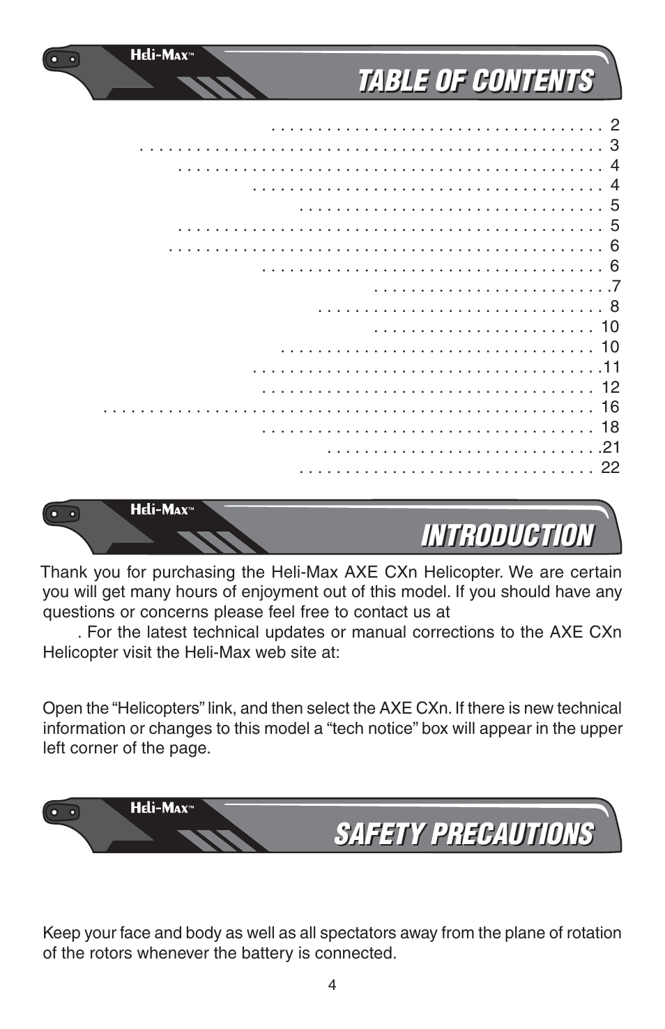 Heli-Max HMXE13 Manual User Manual | Page 4 / 28