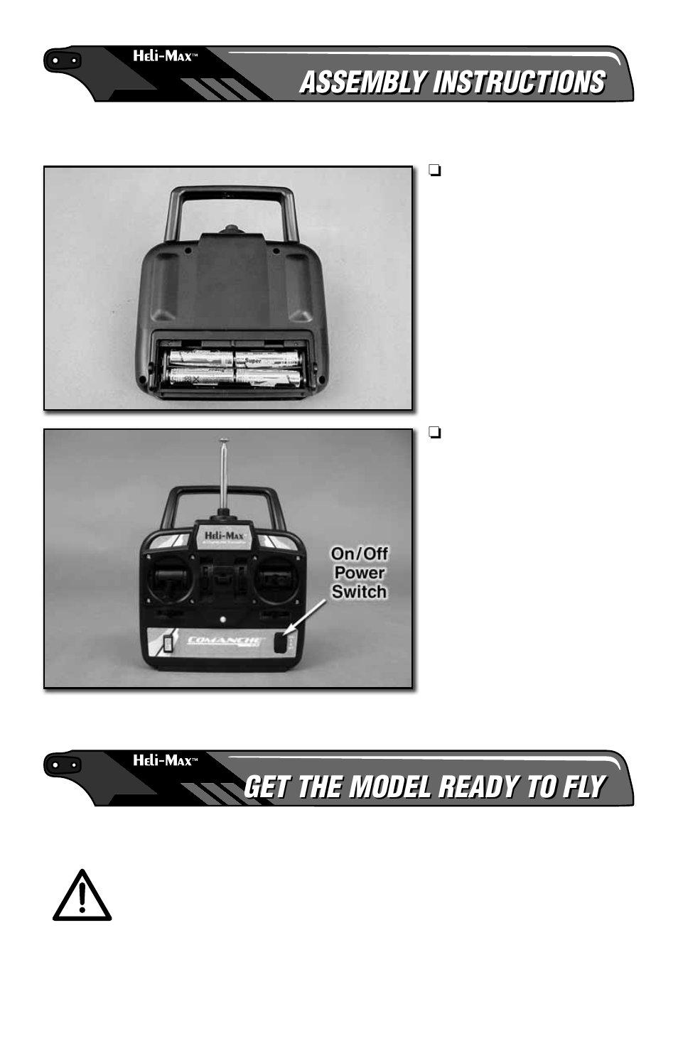 Assembly instructions, Get the model ready to fly | Heli-Max HMXE14 Manual User Manual | Page 7 / 20
