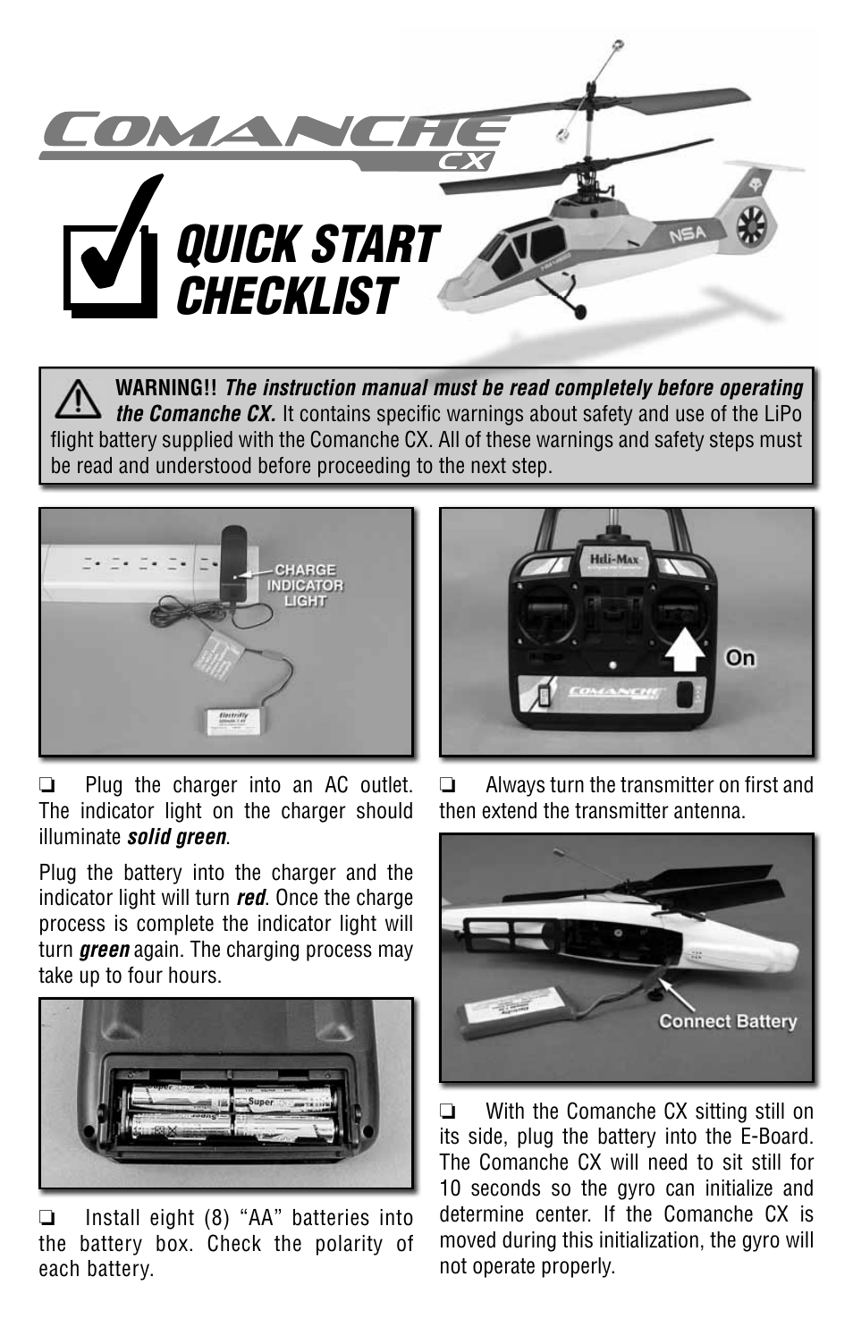 Heli-Max HMXE14 Quick Start User Manual | 2 pages