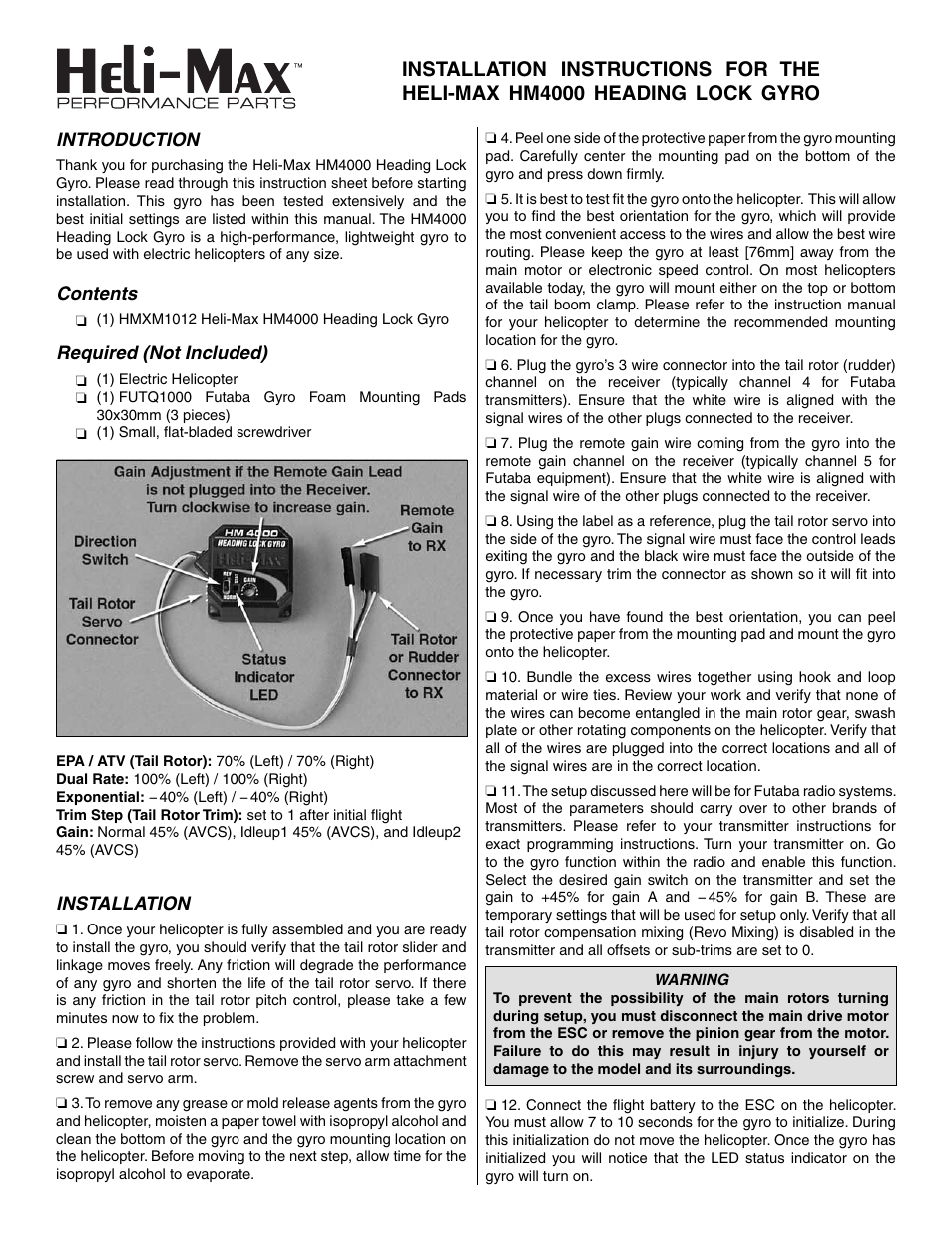 Heli-Max HMXM1012 User Manual | 2 pages