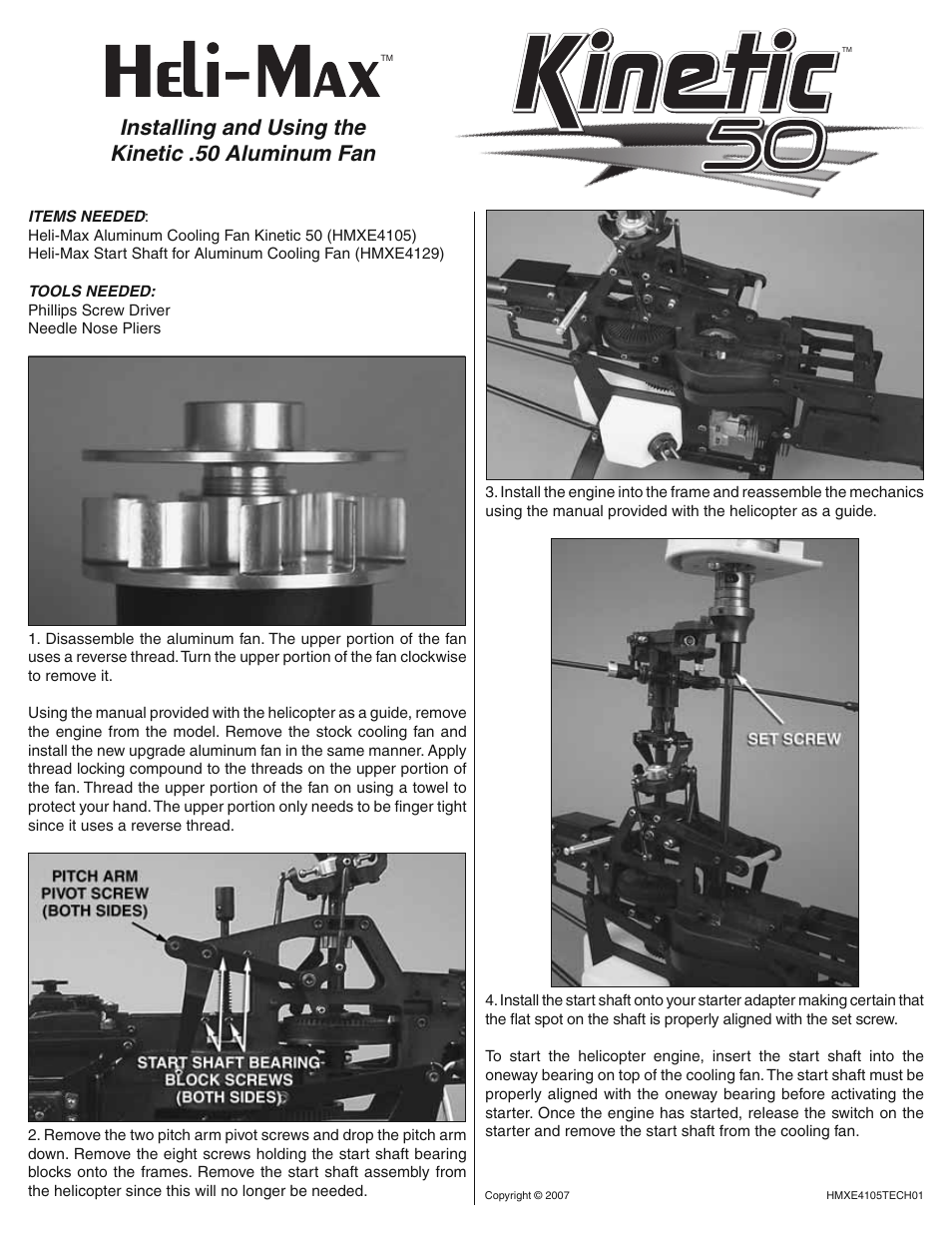 Heli-Max HMXE4105 User Manual | 1 page