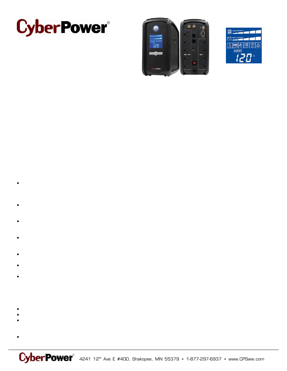 CyberPower Systems 649532010004 User Manual | 2 pages