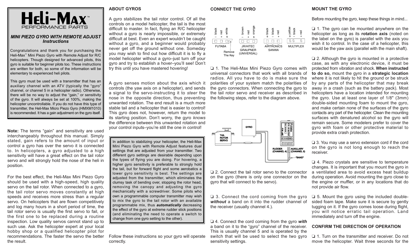 Heli-Max HMXM1011 User Manual | 2 pages