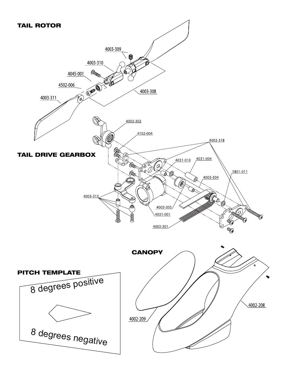 8 degrees positive 8 degrees negative | Heli-Max HMXE0205 User Manual | Page 20 / 20