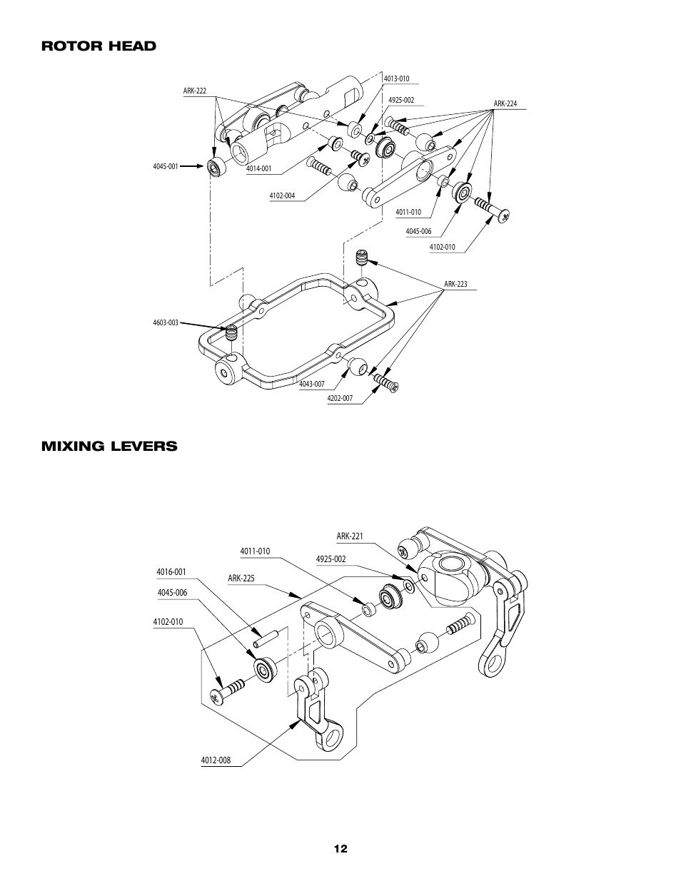 Rotor head mixing levers | Heli-Max HMXE0210 User Manual | Page 12 / 20