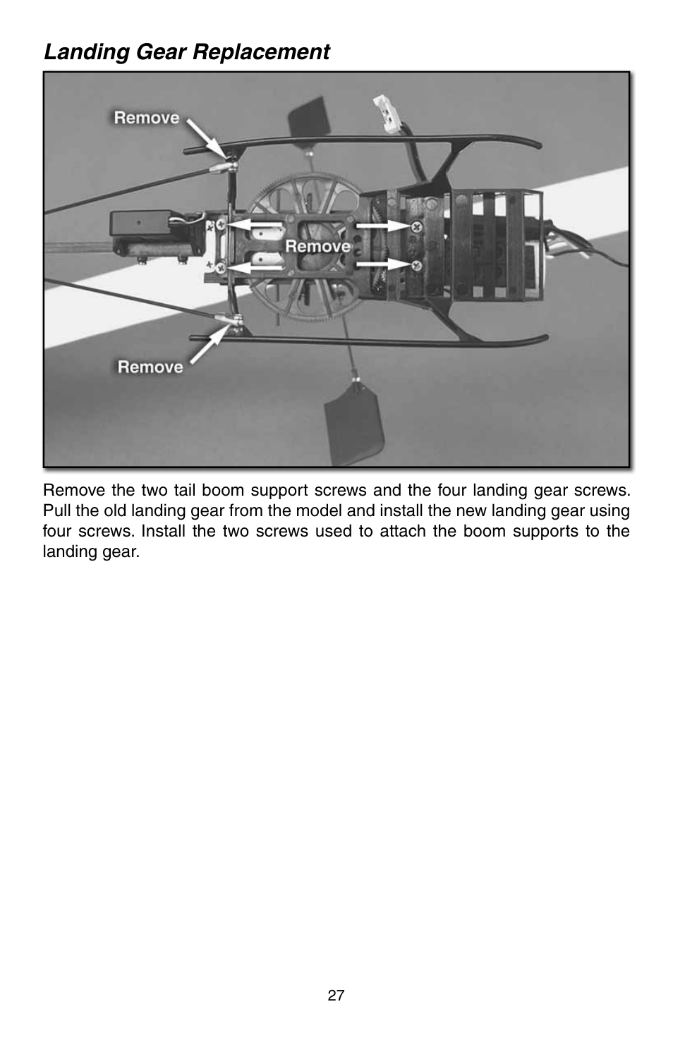 Landing gear replacement | Heli-Max HMXE0806 User Manual | Page 27 / 40