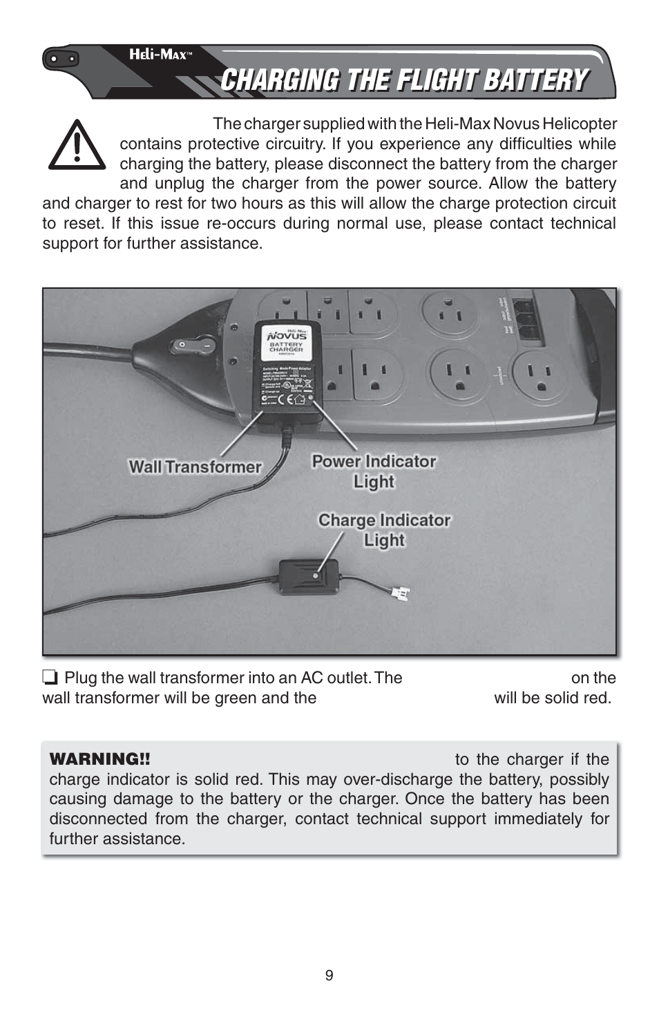 Charging the flight battery | Heli-Max HMXE0807 User Manual | Page 9 / 32