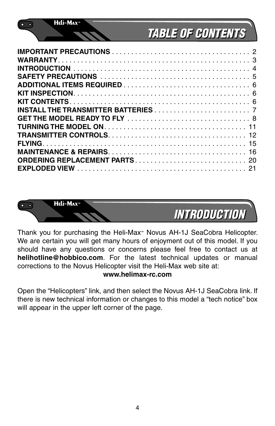 Heli-Max HMXE0805 Manual User Manual | Page 4 / 24