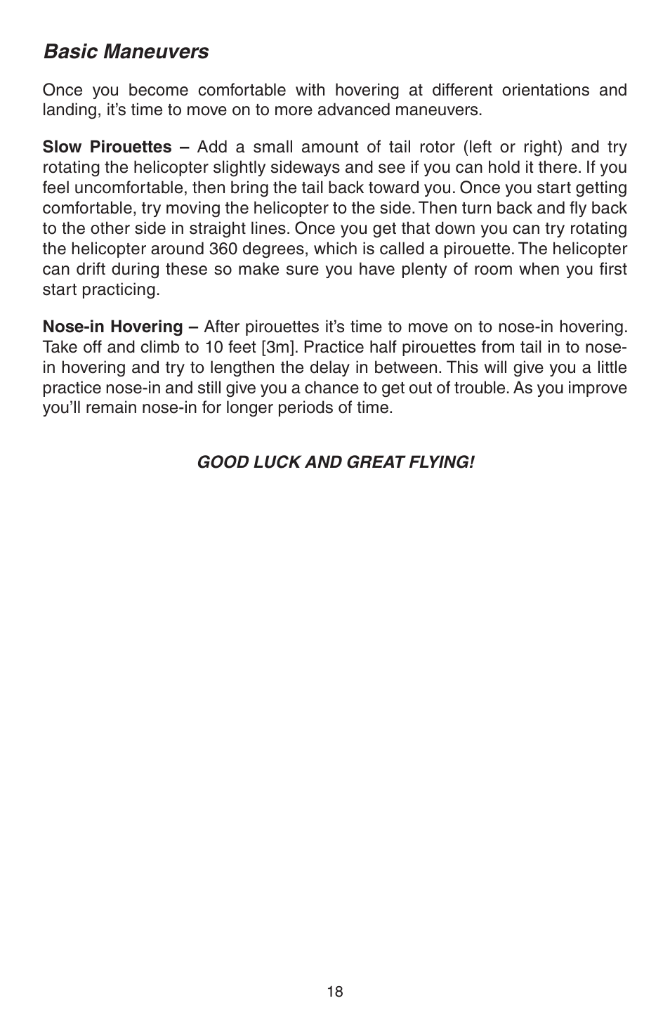 Basic maneuvers | Heli-Max HMXE0804 User Manual | Page 18 / 32