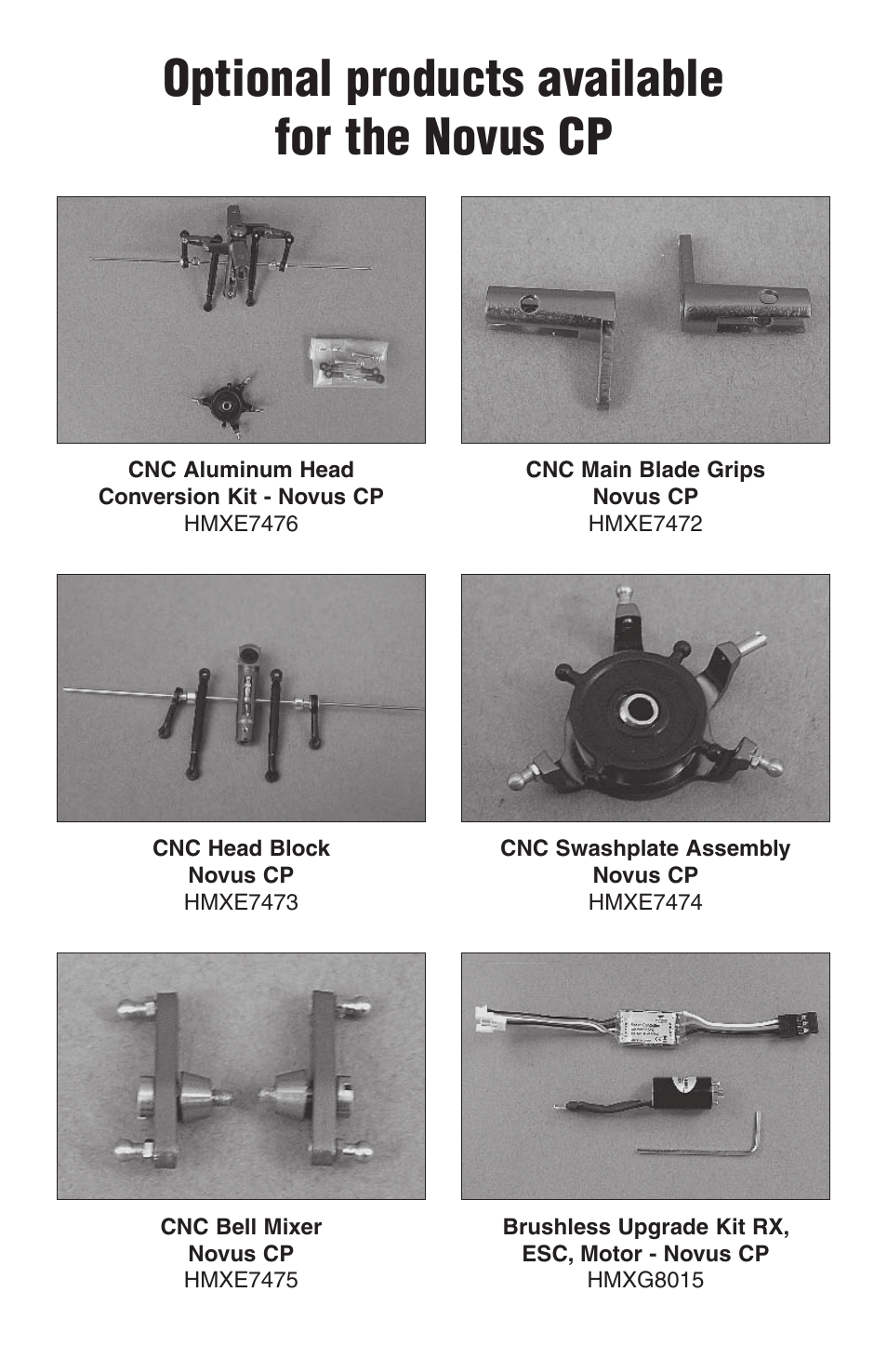 Optional products available for the novus cp | Heli-Max HMXE0804 User Manual | Page 28 / 32