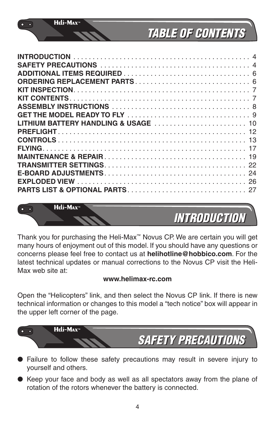 Heli-Max HMXE0804 User Manual | Page 4 / 32