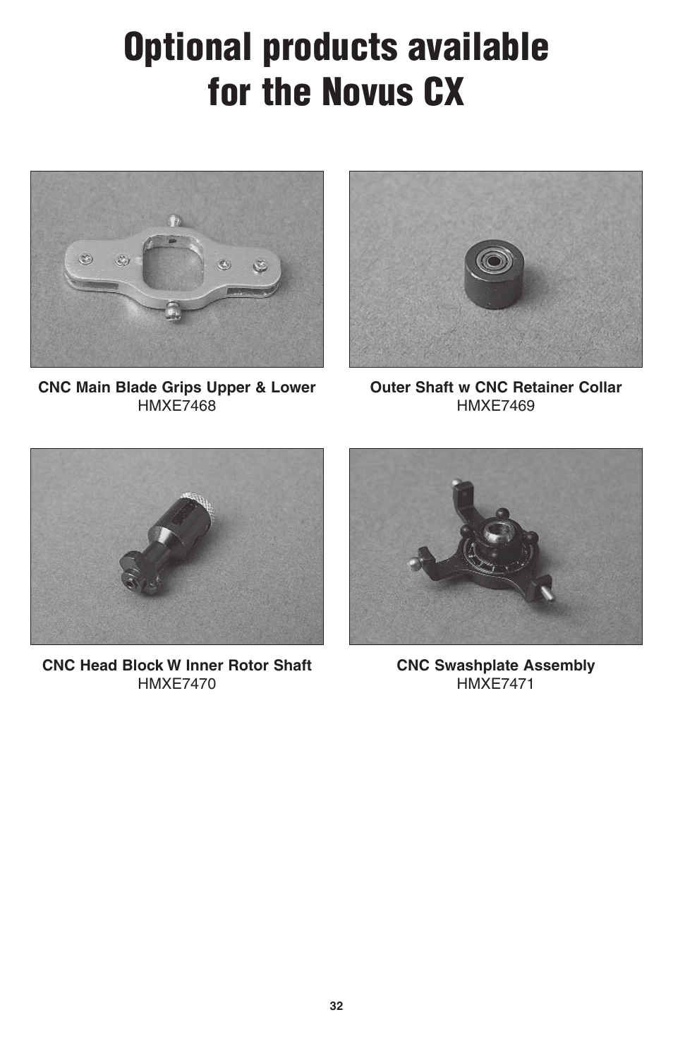 Optional products available for the novus cx | Heli-Max HMXE0802 User Manual | Page 32 / 36