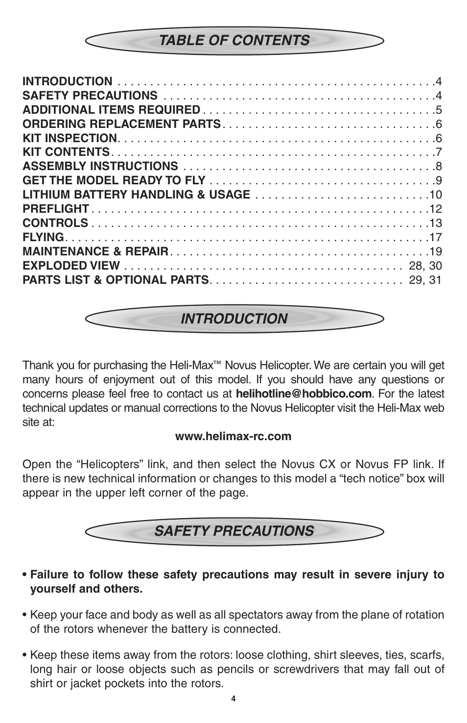 Heli-Max HMXE0802 User Manual | Page 4 / 36