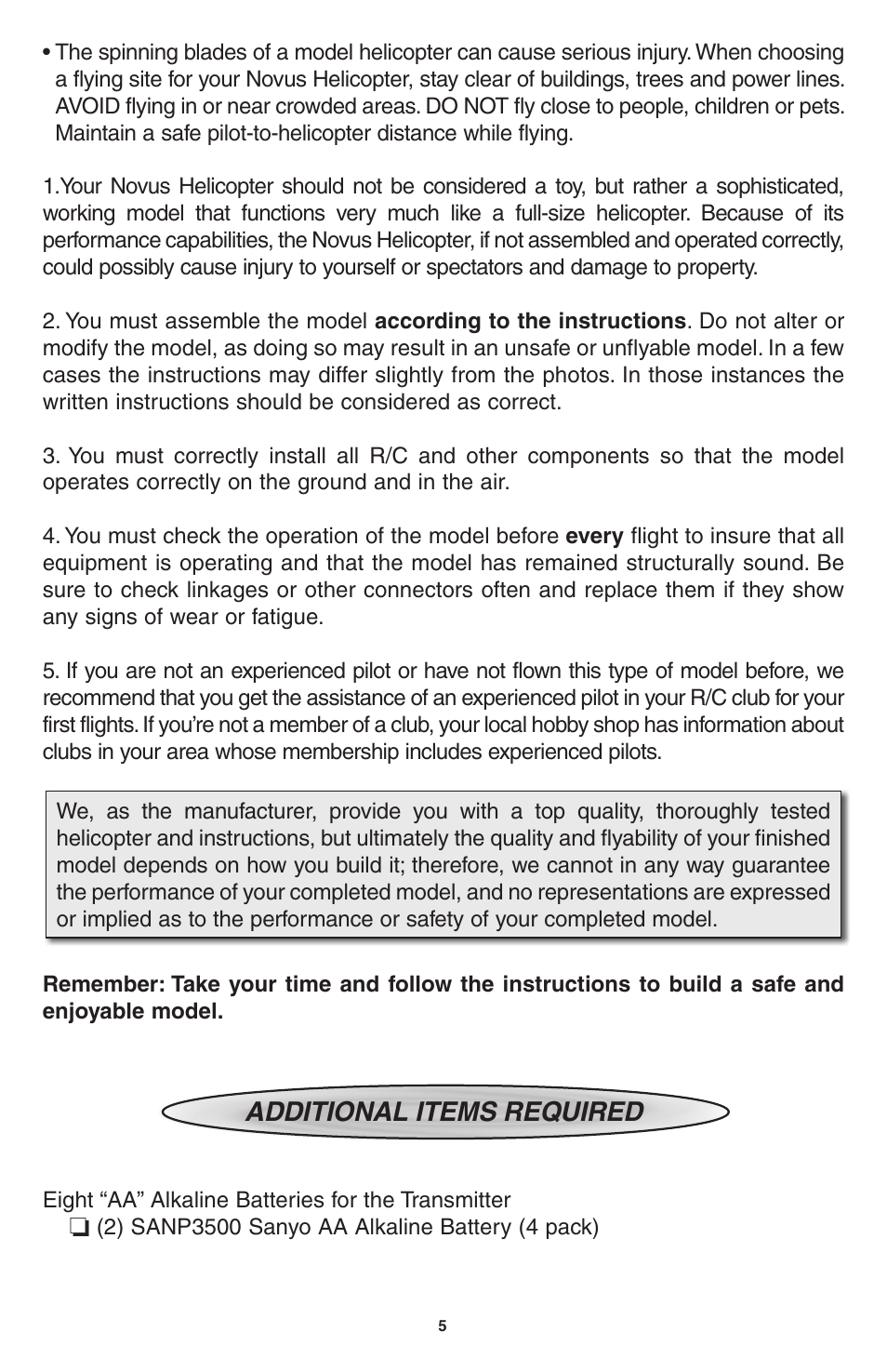 Additional items required | Heli-Max HMXE0802 User Manual | Page 5 / 36