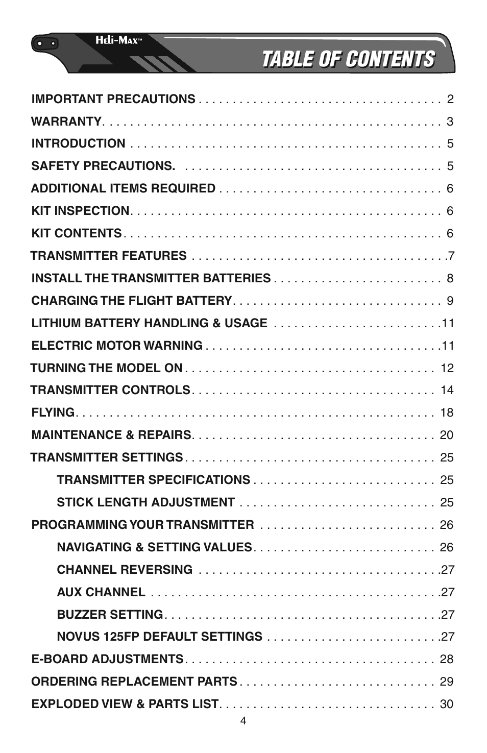 Heli-Max HMXE08 Manual User Manual | Page 4 / 32