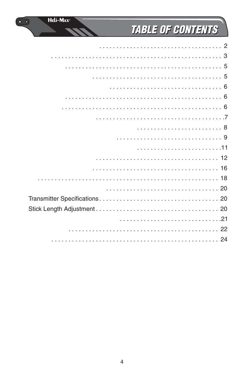 Heli-Max HMXE0809 User Manual | Page 4 / 24