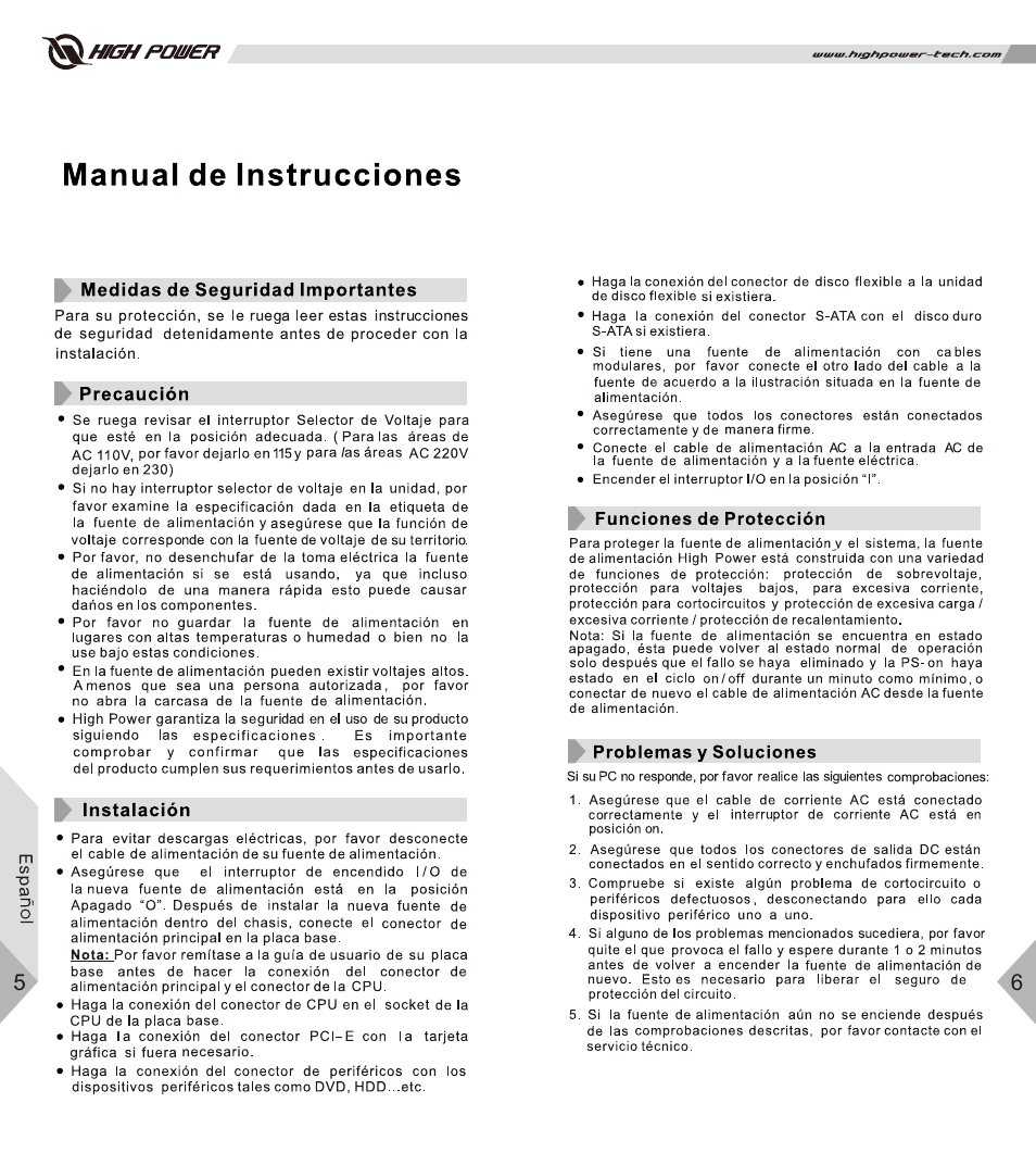 High Power Astro Series User Manual | Page 6 / 14