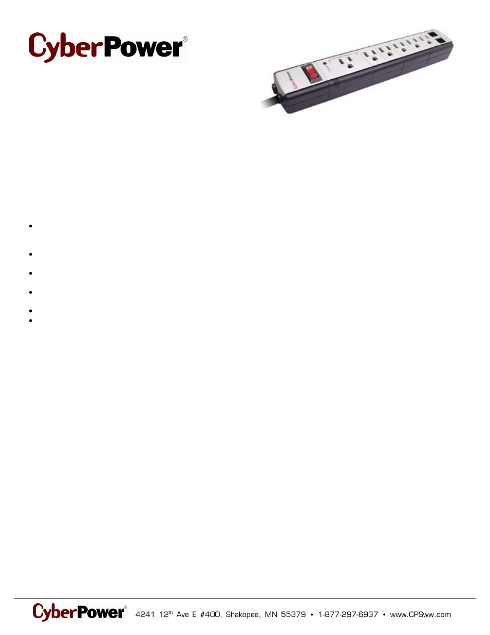 CyberPower Systems 6050-Silver User Manual | 2 pages