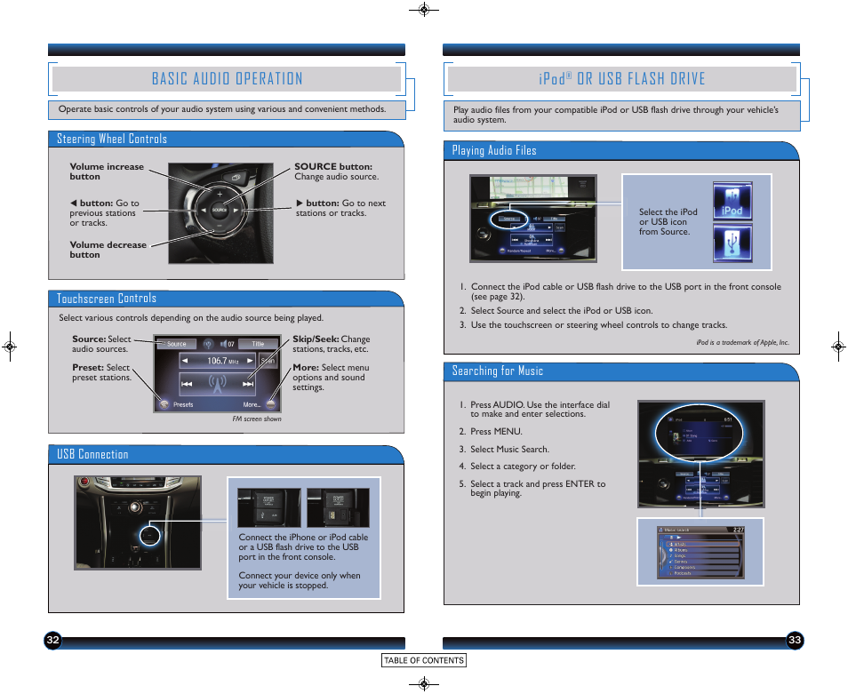 Basic audio operation, Ipod, Or usb flash drive | HONDA 2015 Accord Coupe (EX-L with Navigation) - Technology Reference Guide User Manual | Page 18 / 22