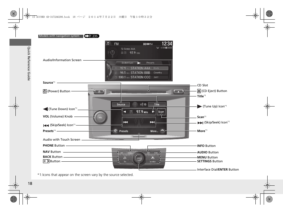 HONDA 2015 Accord Sedan - Owner's Manual User Manual | Page 19 / 593