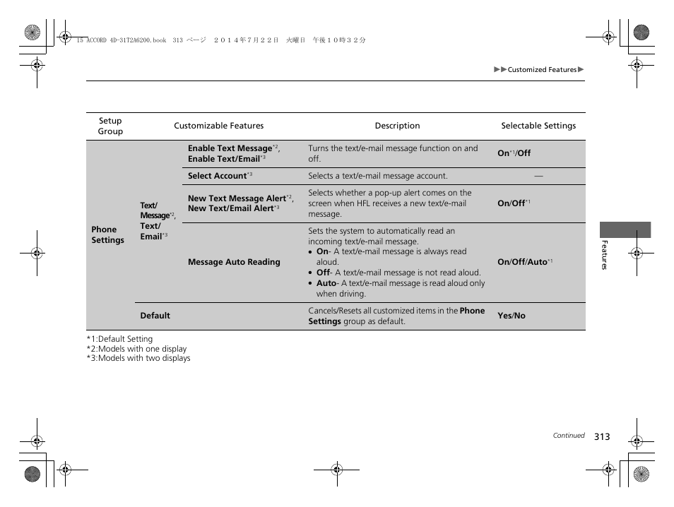 HONDA 2015 Accord Sedan - Owner's Manual User Manual | Page 314 / 593