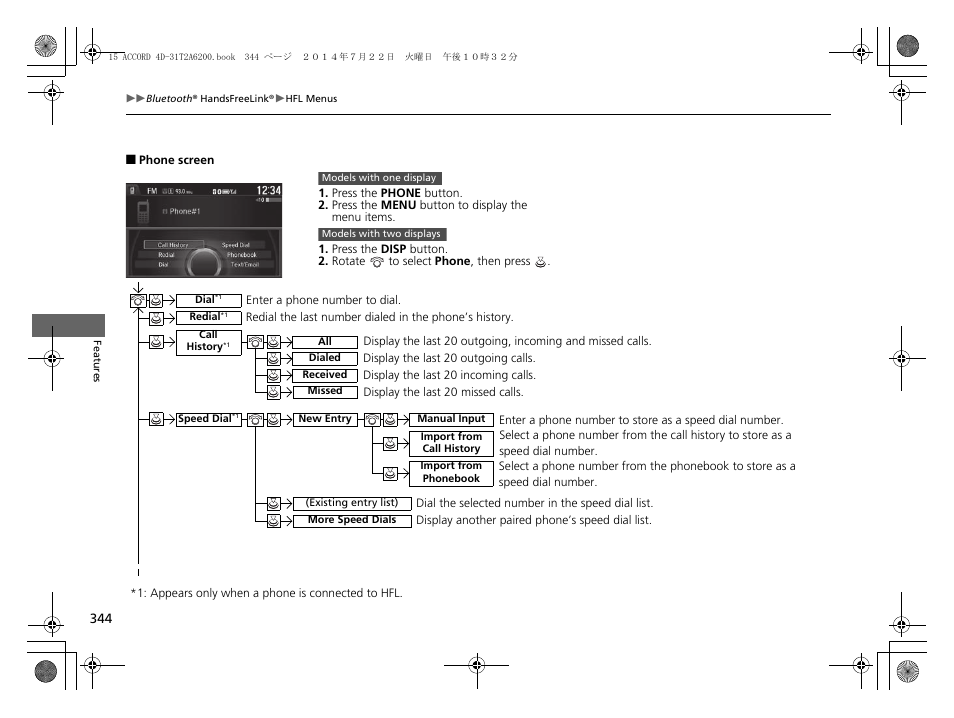 HONDA 2015 Accord Sedan - Owner's Manual User Manual | Page 345 / 593