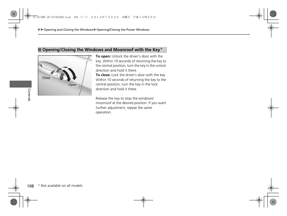 HONDA 2015 Accord Coupe - Owner's Manual User Manual | Page 109 / 557