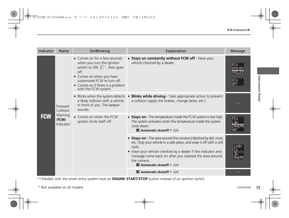 HONDA 2015 Accord Coupe - Owner's Manual User Manual | Page 76 / 557