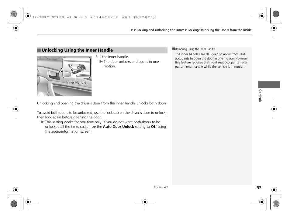 HONDA 2015 Accord Coupe - Owner's Manual User Manual | Page 98 / 557