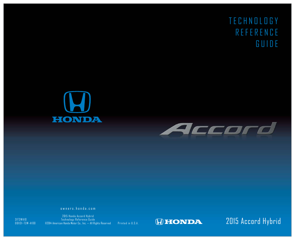 HONDA 2015 Accord Hybrid (Base) - Technology Reference Guide User Manual | 16 pages