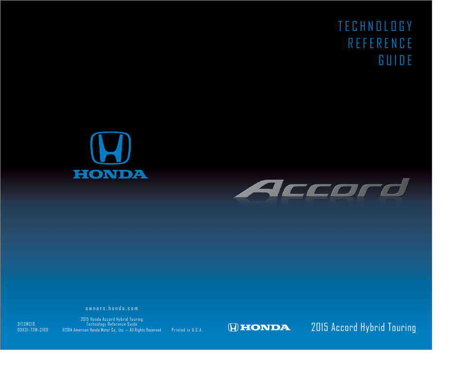 HONDA 2015 Accord Hybrid (Touring) - Technology Reference Guide User Manual | 25 pages