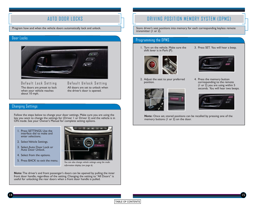 Auto door locks | HONDA 2015 Accord Hybrid (Touring) - Technology Reference Guide User Manual | Page 9 / 25