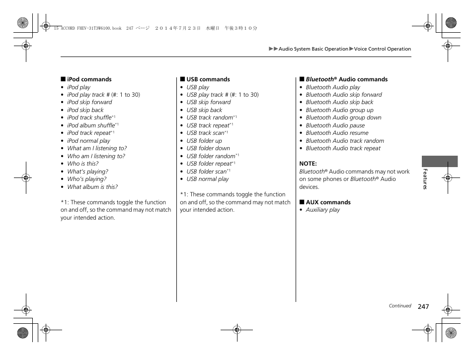 HONDA 2015 Accord Hybrid - Owner's Manual User Manual | Page 248 / 569