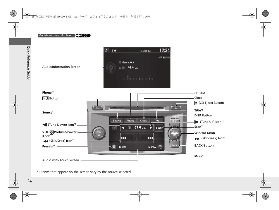 HONDA 2015 Accord Hybrid - Owner's Manual User Manual | Page 25 / 569