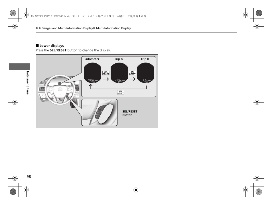 P 98) | HONDA 2015 Accord Hybrid - Owner's Manual User Manual | Page 99 / 569