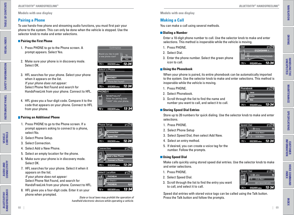 Pairing a phone, Making a call, Pairing a phone making a call | HONDA 2015 Civic (HF) - Owner's Guide (Revised 12/12/2014) User Manual | Page 38 / 79