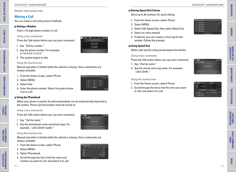 Making a call | HONDA 2015 Civic (HF) - Owner's Guide (Revised 12/12/2014) User Manual | Page 41 / 79