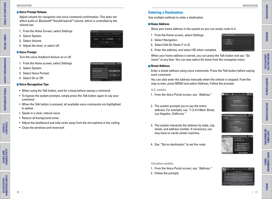 Entering a destination | HONDA 2015 Civic (HF) - Owner's Guide (Revised 12/12/2014) User Manual | Page 44 / 79